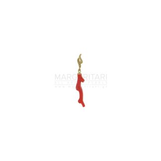 Μενταγιόν-Μ118598-Κ18 Χρυσό 65mm Coral και Διαμάντια