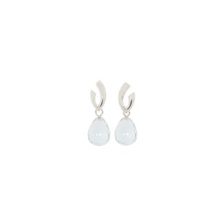 Σκουλαρίκι Κ18 Λευκόχρυσο με Aquamarine - M318654