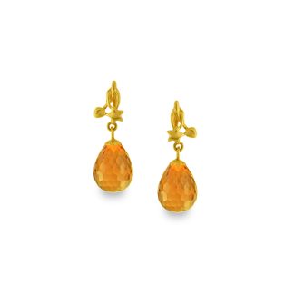 Χρυσά σκουλαρίκια με Citrine - M318658C