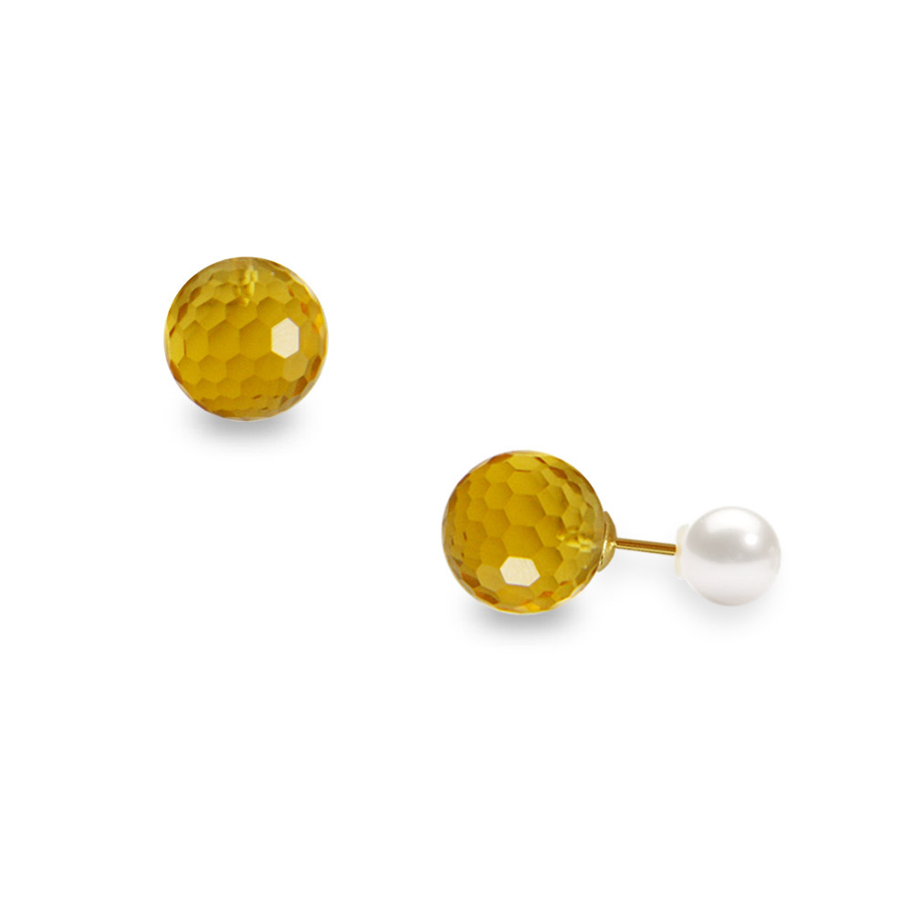 Σκουλαρίκια με Citrine και χρυσή βάση Κ14 - G318635CPB Σκουλαρίκια με Citrine και χρυσή βάση Κ14 - G318635CPB
