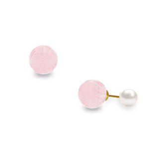 Σκουλαρίκια με Rose Quartz - G318635RQPB