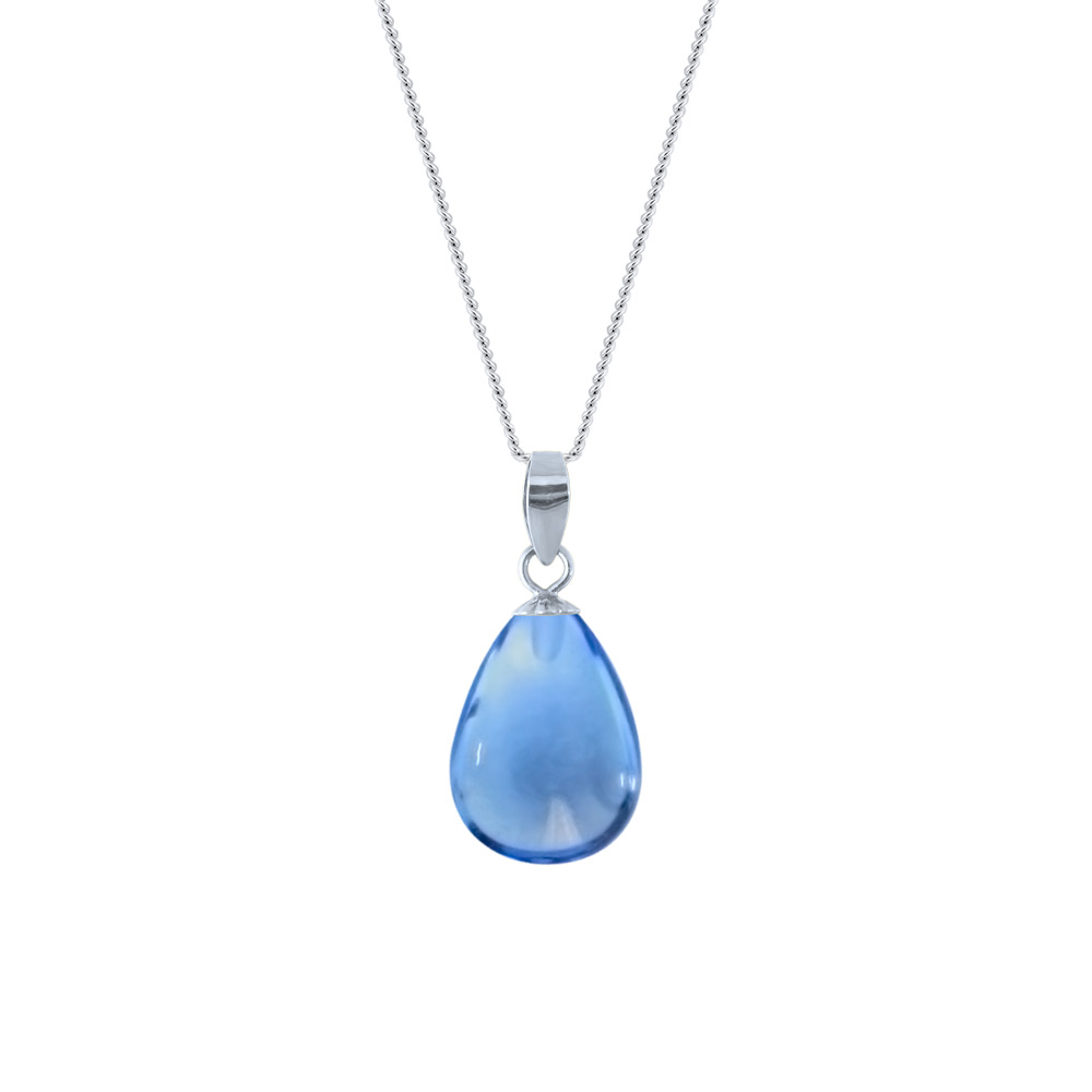Μενταγιόν με Blue Topaz σε ασημένια βάση 925 - M123397BT Μενταγιόν με Blue Topaz σε ασημένια βάση 925 - M123397BT