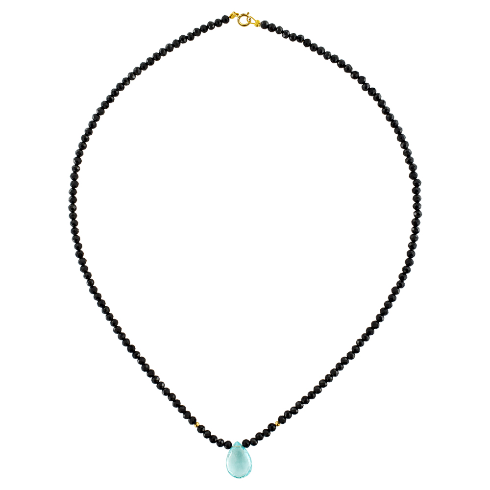Κολιέ με Spinel, Aquamarine και χρυσά στοιχεία Κ14 - M122494 Κολιέ με Spinel, Aquamarine και χρυσά στοιχεία Κ14 - M122494