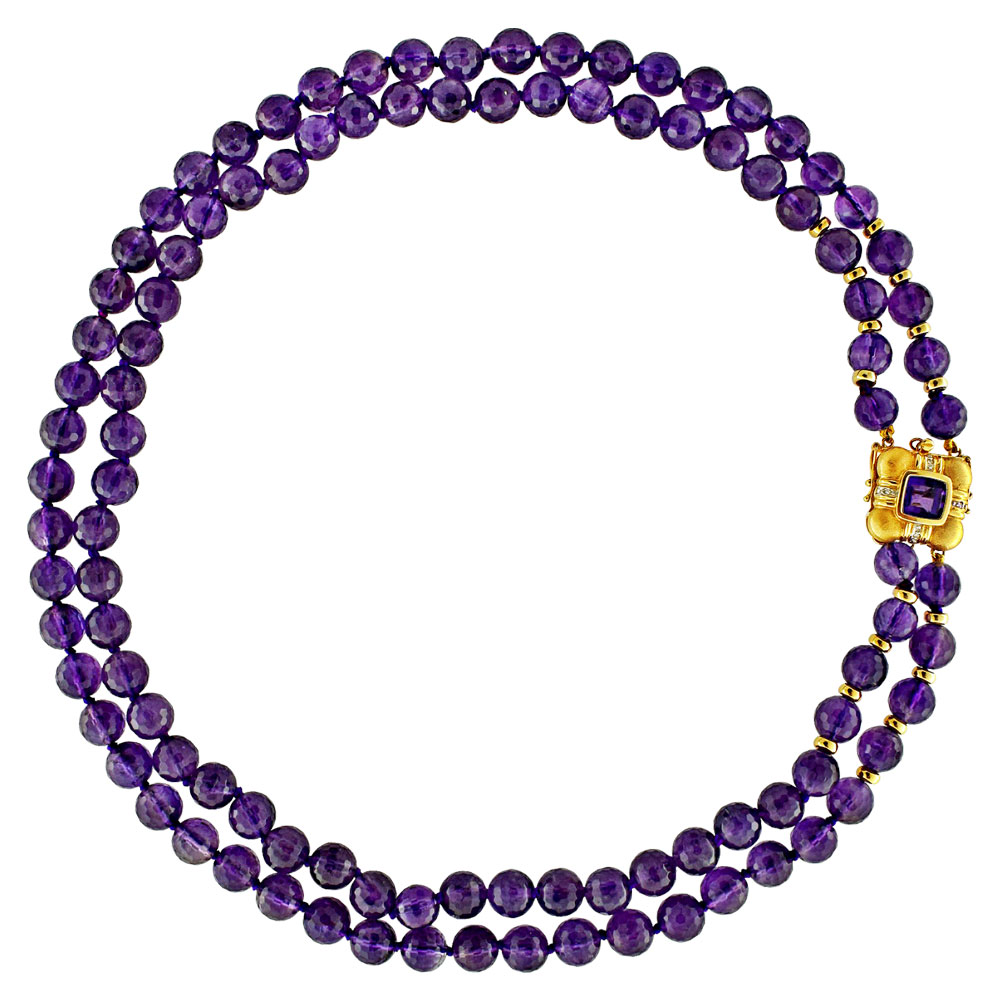Κολιέ με αμέθυστο και χρυσά στοιχεία K14 - M101472A Κολιέ με αμέθυστο και χρυσά στοιχεία K14 - M101472A