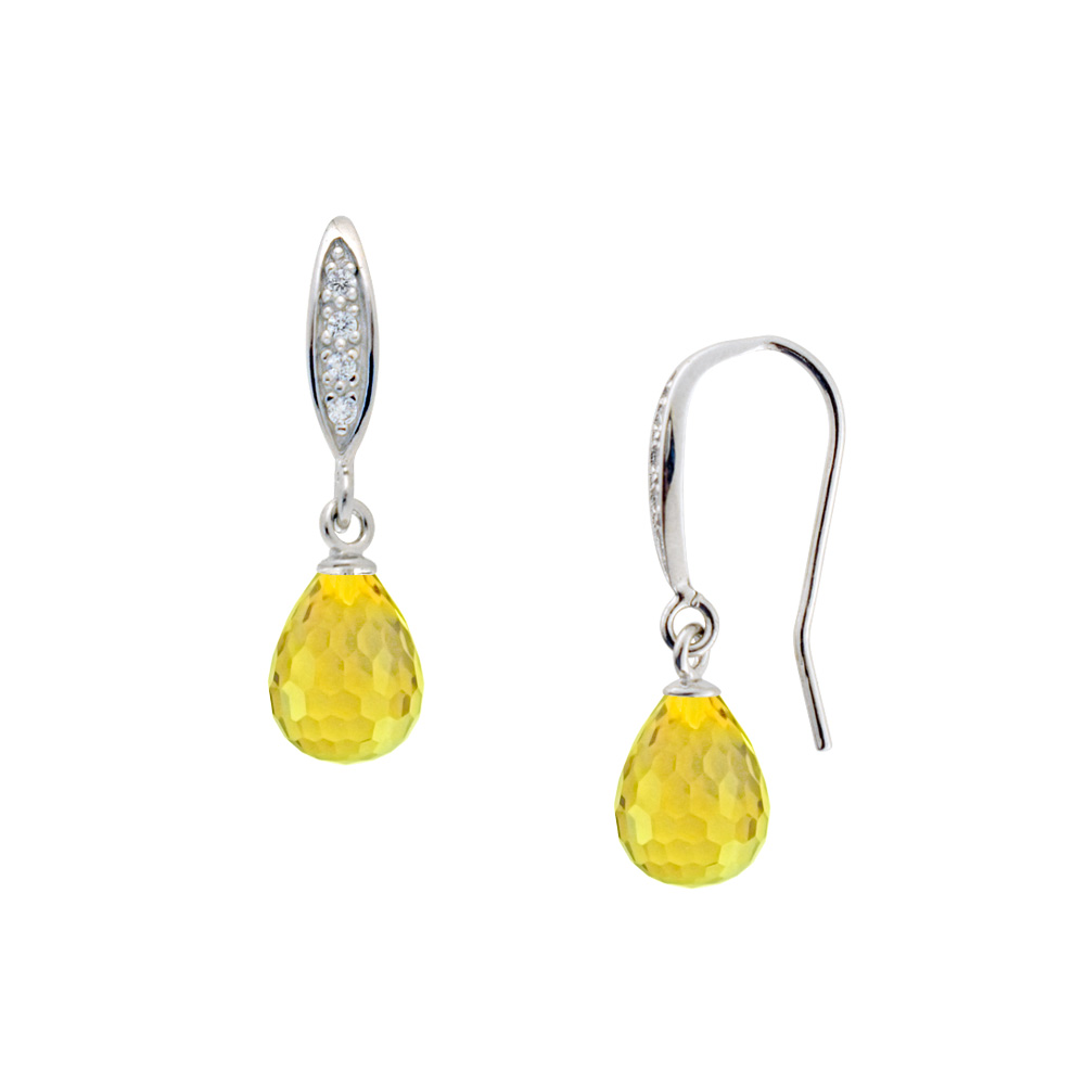 Σκουλαρίκια με Lemon Quartz σε ασημένια βάση 925- M123576LQ Σκουλαρίκια με Lemon Quartz σε ασημένια βάση 925- M123576LQ
