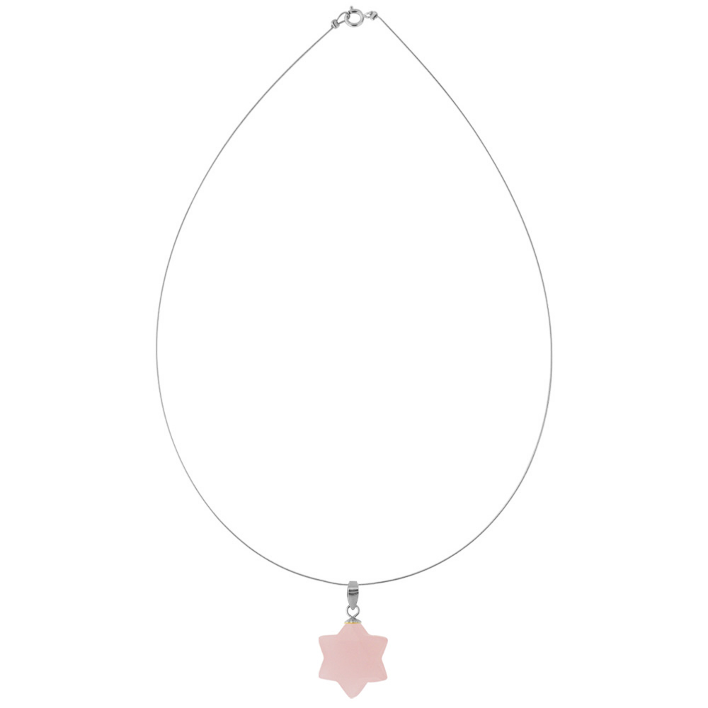 Μενταγιόν με Rose Quartz και ασημένια στοιχεία 925 - M930210RQ Μενταγιόν με Rose Quartz και ασημένια στοιχεία 925 - M930210RQ