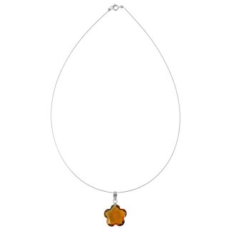 Μενταγιόν με Citrine και ασημένια στοιχεία 925 - M930310C